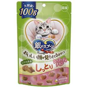 ユニ・チャーム 銀のスプーン おいしい顔が見られるおやつ しっとり シーフード&チキン 100g ｷﾞﾝｽﾌﾟｵｲｼｲｶｵｵﾔﾂｼﾂﾄﾘSC100G-イメージ1