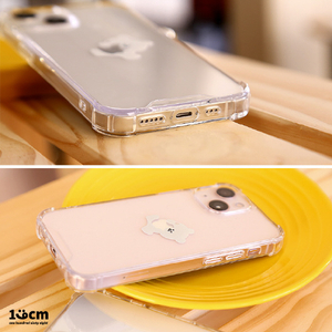 168cm iPhone 14 Pro用ハイブリッドクリアケース リンゴとくまちゃん 16823847I14P-イメージ14