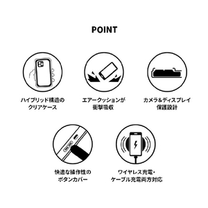 168cm iPhone 14 Pro用ハイブリッドクリアケース リンゴとくまちゃん 16823847I14P-イメージ4