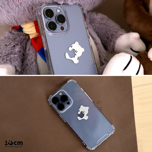 168cm iPhone 14 Pro用ハイブリッドクリアケース リンゴとくまちゃん 16823847I14P-イメージ6