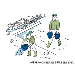 八幡化成 車載用座れる防災バケツセット 17点 BL BL ｼﾔｻｲﾖｳｽﾜﾚﾙﾎﾞｳｻｲﾊﾞｹﾂ17BL-イメージ2