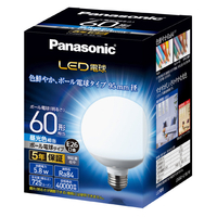 パナソニック LED電球 E26口金 全光725lm(5．8W一般電球タイプ) 昼光色相当 LDG6DG95W