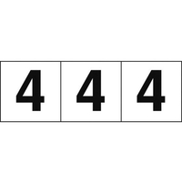 トラスコ中山 TRUSCO 数字ステッカー 30×30 「4」 白／黒文字 3枚入 3枚粘着シール3030数字｢4｣ FC897FY-4388208