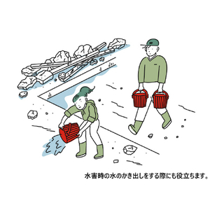 八幡化成 車載用座れる防災バケツセット 17点 RD RD ｼﾔｻｲﾖｳｽﾜﾚﾙﾎﾞｳｻｲﾊﾞｹﾂ17RD-イメージ2