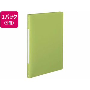 コクヨ PPフラットファイル(Glassele)A4タテ とじ15 5冊 ライトグリーン FCC1304-ﾌ-GLBP10-5LG-イメージ1