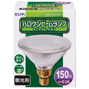 エルパ ハロゲン電球 E26口金 全光束1250lm(90Wハロゲンビーム球 散光型) 電球色相当 EBRF110V90W エルパ ハロゲン電球 E26口金 全光束1250lm(90Wハロゲンビーム球 散光型) 電球色相当 EBRF110V90W