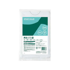 スマートバリュー 再生ゴミ袋 透明 45L 10枚 FCD063X-N019J-45-イメージ1