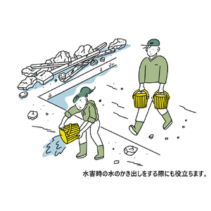 八幡化成 車載用座れる防災バケツセット 17点 YE YE ｼﾔｻｲﾖｳｽﾜﾚﾙﾎﾞｳｻｲﾊﾞｹﾂ17YE-イメージ2