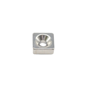トラスコ ネオジム角形磁石　皿ねじ穴付　１０ｍｍＸ１０ｍｍＸ４ｍｍ　Ｍ３　 １個入 T10K04-M3-イメージ1