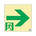 緑十字/中輝度蓄光式通路誘導標識 非常口→ FC395VD-3940319