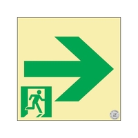 緑十字/中輝度蓄光式通路誘導標識 非常口→ FC395VD-3940319