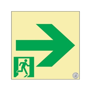 緑十字/中輝度蓄光式通路誘導標識 非常口→ FC395VD-3940319-イメージ1