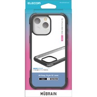 エレコム iPhone 16 Pro Max用MUBRAIN ハイブリッドケース エアバッグ ブラック×クリアブラック PM-A24DHVAIRBK