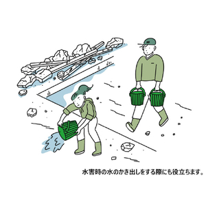 八幡化成 車載用座れる防災バケツセット 17点 GR GR ｼﾔｻｲﾖｳｽﾜﾚﾙﾎﾞｳｻｲﾊﾞｹﾂ17GR-イメージ2