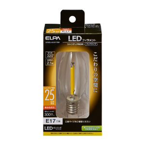 エルパ LED電球 E17口金 全光束300lm(2．1W普通電球サイズ)電球色相当 LDC2CL-G-E17-F331-イメージ1