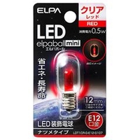 エルパ LED電球 E12口金 0．5Wナツメタイプ 赤色 elpaball mini LDT1CR-G-E12-G107