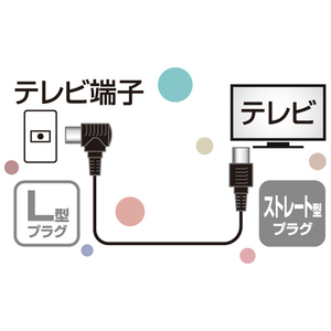 e angle テレビ接続ケーブル 黒 ANGLANTLS15ABK-イメージ4