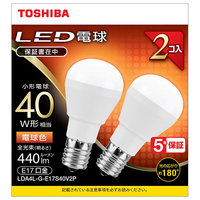 東芝 LED電球 E17口金 全光束440lm(4．2W小形電球タイプ) 電球色相当 2個入 LDA4LGE17S40V2P