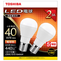 東芝 LED電球 E17口金 全光束440lm(4．2W小形電球タイプ) 電球色相当 2個入 LDA4L-G-E17S40V2P