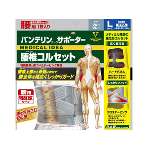 興和 バンテリンコーワサポーター 腰椎コルセット 大きめL ブルーグレー FC59176-イメージ1