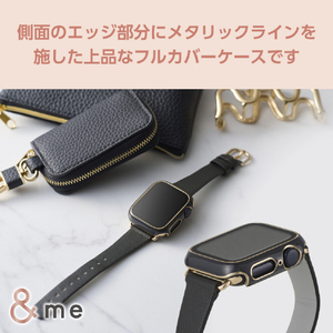 エレコム Apple Watch SE (第2世代)/SE/Series 6/5/4(40mm)用フルカバーケース &me/プレミアムガラス/高透明/ゴールドライン チャコールグレー AW-23EFCGJGY-イメージ4