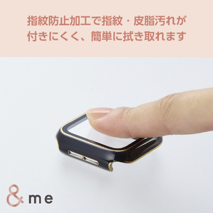 エレコム Apple Watch SE (第2世代)/SE/Series 6/5/4(40mm)用フルカバーケース &me/プレミアムガラス/高透明/ゴールドライン チャコールグレー AW-23EFCGJGY-イメージ6