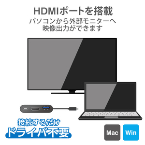 エレコム Type-Cドッキングステーション HDMIモデル ブラック DST-C13BK-イメージ4