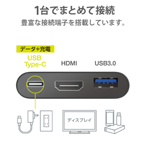 エレコム Type-Cドッキングステーション HDMIモデル ブラック DST-C13BK-イメージ7