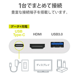 エレコム Type-Cドッキングステーション HDMIモデル ホワイト DST-C13WH-イメージ7