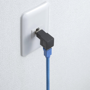 サンワサプライ RJ-45L型変換アダプタ(下出し カテゴリ6A STP) ブラック ADT-RJ6A-LD-イメージ5