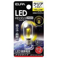 エルパ LED電球 E12口金 0．5Wナツメタイプ 黄色 elpaball mini LDT1CY-G-E12-G109