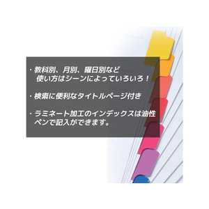 マルマン ラミネートタブインデックス A4 5色5山 30穴 F871121-LT4005-イメージ3