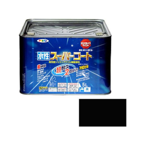 アサヒペン 水性スーパーコート 5L 黒 FC502NV-イメージ1
