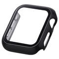 エレコム Apple Watch SE (第2世代)/SE/Series 6/5/4(40mm)用フルカバーケース プレミアムガラス/高透明/メタリック ブラック AW-23EFCGPBK