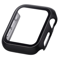 エレコム Apple Watch SE (第2世代)/SE/Series 6/5/4(40mm)用フルカバーケース プレミアムガラス/高透明/メタリック ブラック AW-23EFCGPBK