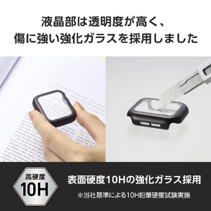 エレコム Apple Watch SE (第2世代)/SE/Series 6/5/4(40mm)用フルカバーケース プレミアムガラス/高透明/メタリック ブラック AW-23EFCGPBK-イメージ5