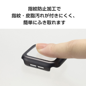 エレコム Apple Watch SE (第2世代)/SE/Series 6/5/4(40mm)用フルカバーケース プレミアムガラス/高透明/メタリック ブラック AW-23EFCGPBK-イメージ6