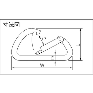 伊藤製作所 カラビナ ステン変D型環なし 2.6106019114 FC955FP-8187756-イメージ2
