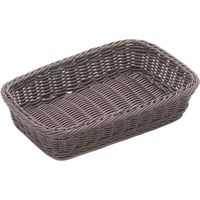 萬洋 樹脂バスケット 角長 30号 91-005C こげ茶 FC165LL-4123900