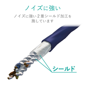 エレコム カテゴリー8対応LANケーブル(ツメ折れ防止・スリム・1．0m) ブルーメタリック LD-OCTST/BM10-イメージ7
