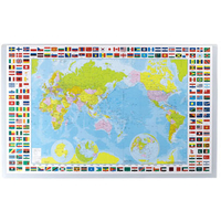 シヤチハタ FC36405-DMS-M 学習マットS 世界地図 平入り |エディオン