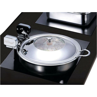 江部松商事 EBM/ハイパーラックス 丸型電磁サーバー ガラス蓋 ノーマルヒンジ 40cm FC557LK-3883800