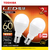 東芝 LED電球 E17口金 全光束760lm(6．2W小形電球タイプ) 電球色相当 2個入 LDA6LGE17S60V2P-イメージ1