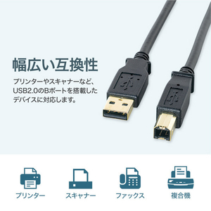 サンワサプライ USB2．0ケーブル(2m) ブラック KU20-2BKHK2-イメージ6