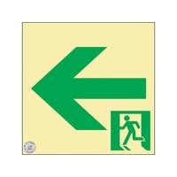 緑十字/中輝度蓄光式通路誘導標識 ←非常口 FC396VD-3940316