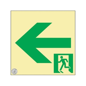 緑十字/中輝度蓄光式通路誘導標識 ←非常口 FC396VD-3940316-イメージ1