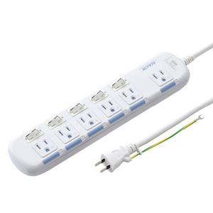 サンワサプライ 省エネタップ(3P・6個口・2m) TAP-S10N2-2 サンワサプライ 省エネタップ(3P・6個口・2m) TAP-S10N2-2