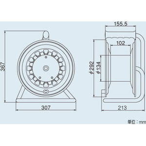 エスコ AC125V/15A/30m コードリール(接地付) FCJ415M-EA815BD-30A-イメージ4