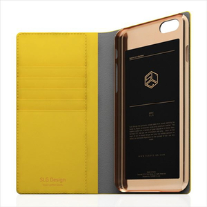 SLG Design iPhone 6s Plus/6 Plus用ケース D5 Edition Calf Skin Leather Diary イエロー SD4857I6P-イメージ4