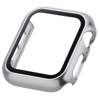 エレコム Apple Watch SE (第2世代)/SE/Series 6/5/4(40mm)用フルカバーケース プレミアムガラス/高透明/メタリック シルバー AW-23EFCGPSV